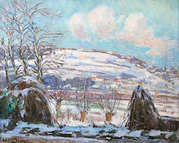 Meules Sous La Neige Sur Les Hauteurs De Rouen - view 1