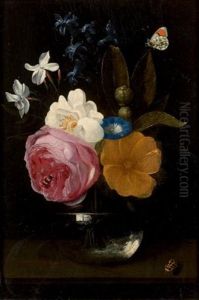 Vase De Fleurs Avec Un Papillon Vase De Fleurs Avec Un Papillon