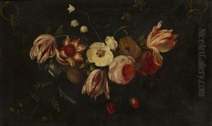 A Still Life, A Swag Of Flowers by Daniel Seghers