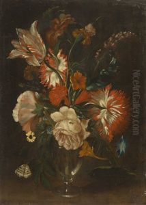 Pendants: Blumenstraus In Venezianischer Glasvase