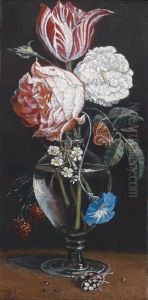 Blumenstillleben In Einer Glasvase