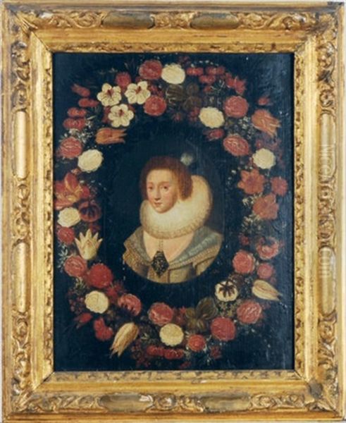 Portrait Of Prince Frederick Hendrik Of Orange In A Flower Surround (+ Portrait Of A Lady; 2 Works) - view 1