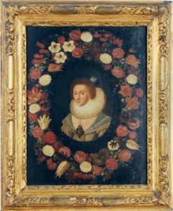 Portrait Of Prince Frederick Hendrik Of Orange In A Flower Surround (+ Portrait Of A Lady; 2 Works) by Daniel Seghers