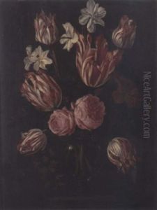 Vase De Fleurs Et Tulipes by Daniel Seghers