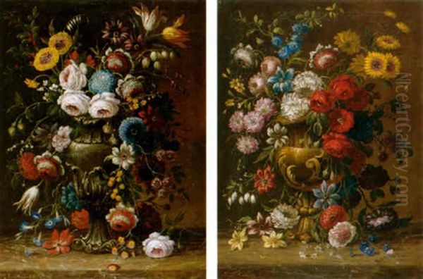 Blumenstilleben In Goldener Vase - view 1