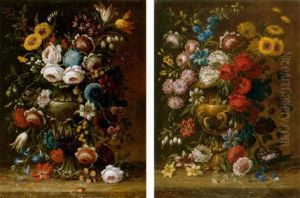 Blumenstilleben In Goldener Vase Blumenstilleben In Goldener Vase