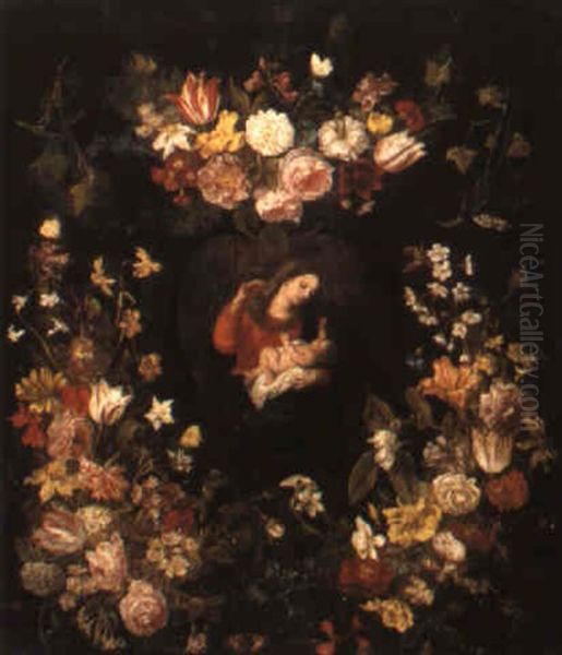 The Virgin And Child Framed By A Garland Of Flowers - view 1