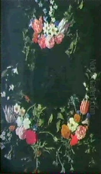 Den Heliga Familjen Inom En Blomsterkrans - view 1
