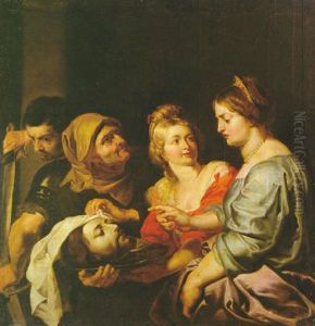 Salome Y Herodias Con La Cabeza Del Bautista by Gerard Seghers