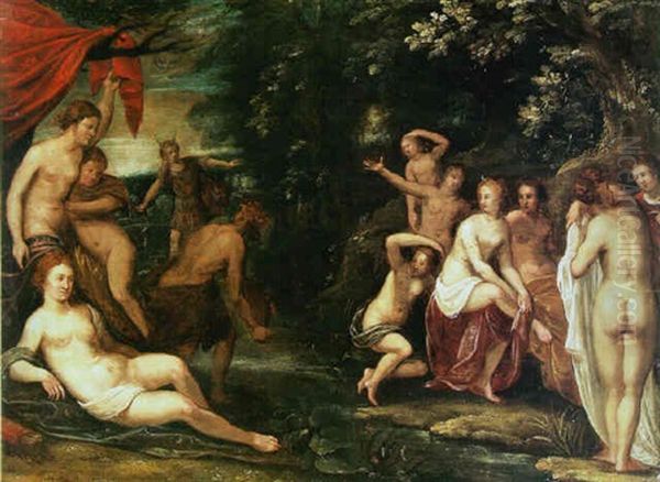 Diana With Her Attendant Nymphs In A Grotto With Actaeon Approaching - view 1