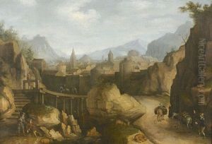 Landschaft Mit Einer Stadt by Hercules Seghers