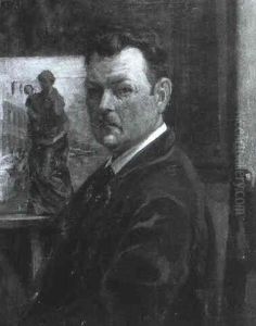 Vor Der Staffelei, Selbstbildnis by Paul Segisser