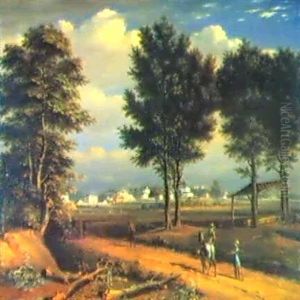 A View Of The Alpha Cottages, Near Paddington by John Seguier