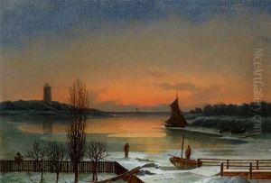 Kvallsutsikt Fran Tullhuset I Sandhamn by Elias Sehlstedt