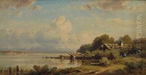 Seeufer Mit Fischerhutten