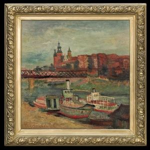 Wawel Castle And Debnicki Bridge In Cracow