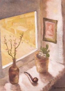 Stilleben Am Fenster by Efraim Seidenbeutel