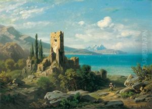 Sudliche Meeresbucht Mit Ruine