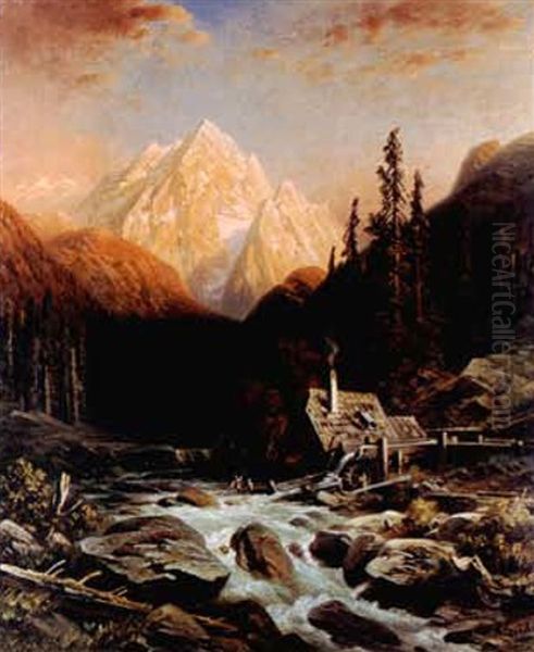 Muhle Vor Gebirgslandschaft - view 1