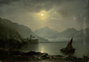 Mondschein Uber Schloss Chillon Am Genfer See