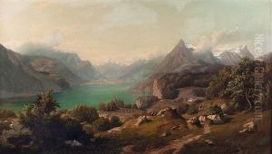 Blick Auf Den Vierwaldstattersee In Der Schweiz by Carl Friedrich Seiffert
