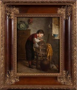 L'enfant Avec Un Oiseau Dans Un Garde-manger