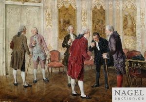 Sechs Herren Beim Antichambrieren by Carl Seiler