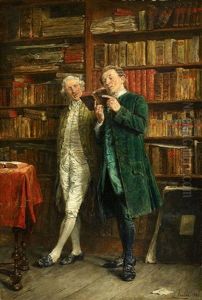 Two Men In A Library by Carl Seiler