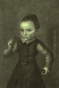 Portrait Of A Child Holding Cherries And A Pet Bird by Jakob Seisenegger