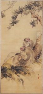 Asai Seishu (1796-1862): Monkey Family On A High by Asai Seishu