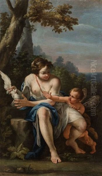 Venus Eloignant Une Colombe De Cupidon - view 1