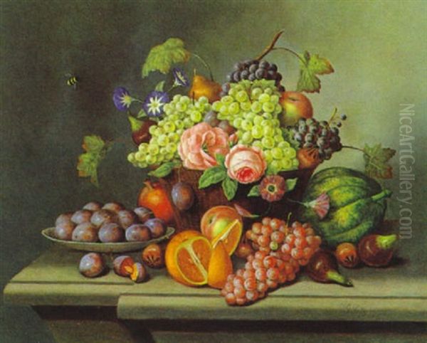 Stilleben Mit Fruchten Und Rosen - view 1