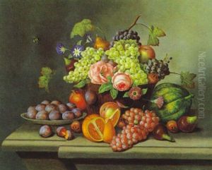 Stilleben Mit Fruchten Und Rosen by Johann Seitz