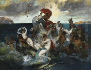 Hochzeitszug Des Neptun Und Der Amphitrite (olstudie) by Otto Seitz