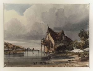 A Figure On A Balcony Overlooking A River