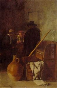 Drei Stammtischbruder In Der Schenke Am Tisch by Otto Seitz