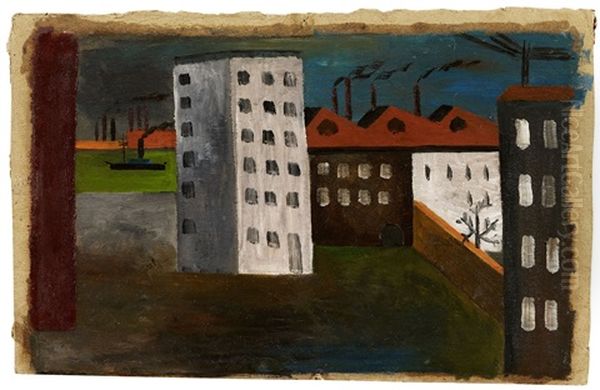 Fabrik Und Wohnhauser Am Rhein - view 1