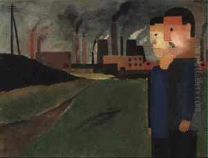 Industrielandschaft Mit Arbeitern