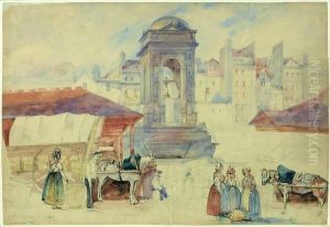La Fontaine Des Innocents A Paris by Thomas Shotter Boys