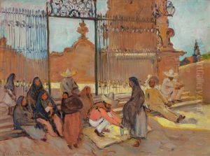 At The Plaza Gates, Mexico by Dixie Selden