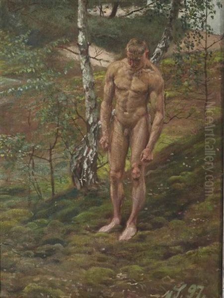 Homme Nu Dans Un Paysage - view 1