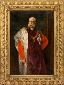 Dreiviertelportrait Von Kaiser Franz Joseph I. Mit Dem Goldenen Vlies