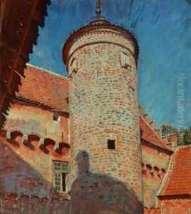 A Tower From The Manor Ryggaard by Georg Sofus Seligmann