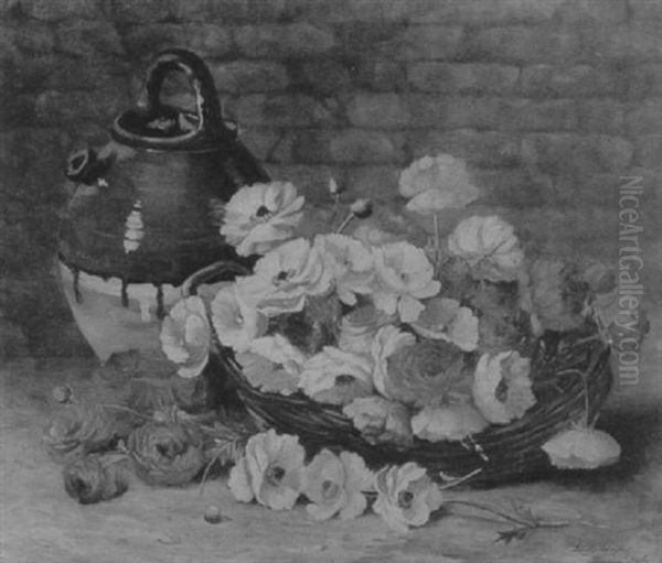 Still Life With Basket Of Flowers And Jug - view 1