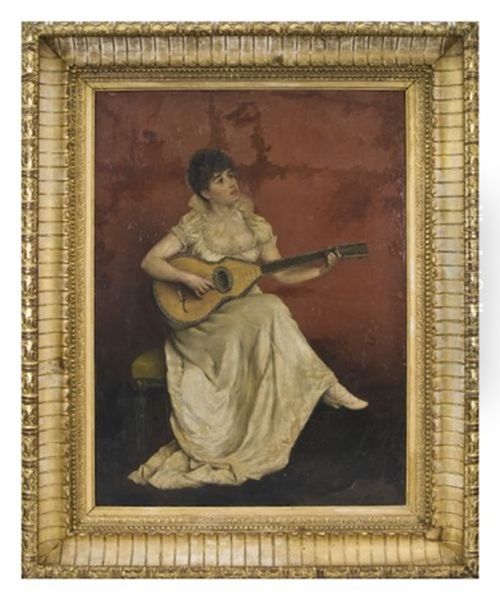 Portrait Of Young Lady Playing The Guitar - view 1
