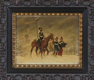 Preusische Soldaten Im Schneesturm by Christian Sell the Elder