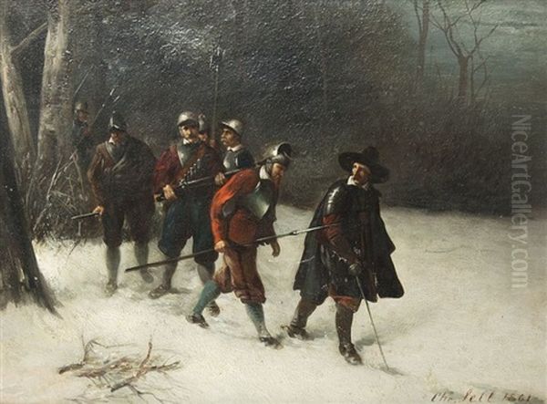 Wallenstein Mit Garde Im Winter - view 1