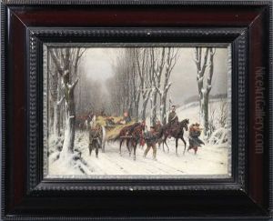 Winterlandschaft Mit Preussischen Soldaten Und Franzosischen Gefangenen Winterlandschaft Mit Preussischen Soldaten Und Franzosischen Gefangenen