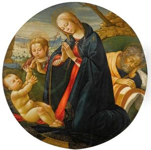 The Holy Family With The Infant Saint John In A Landscape by Jacopo Del Sellaio