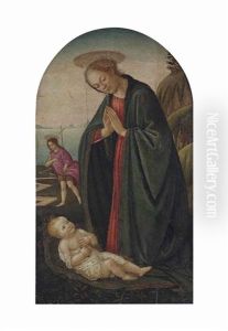 The Madonna Adoring The Christ Child, With The Infant Saint John The Baptist In The Distance